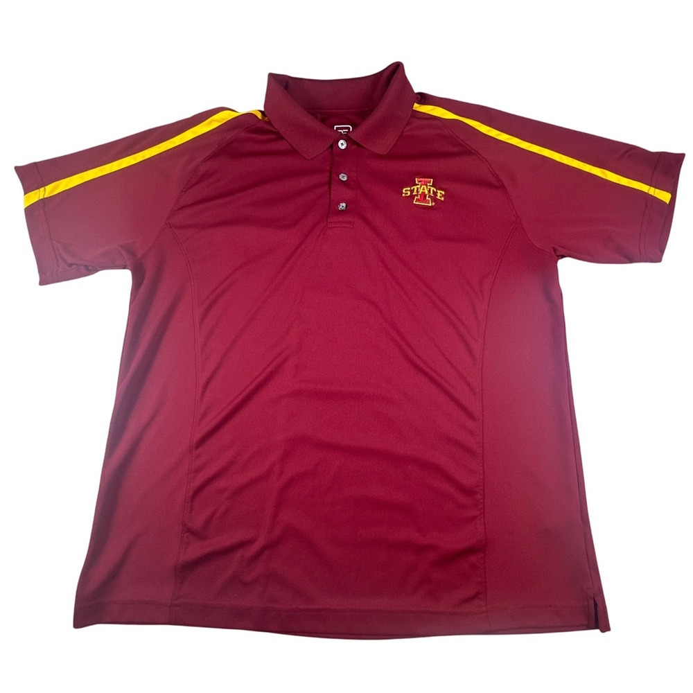 Pro Edge Knights Apparel‎ Mens XL Burgundy Iowa State Cyclones Polo Shirt